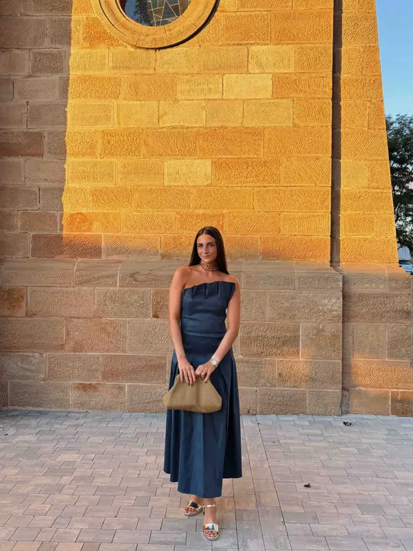 Alquilar Vestido Bimani Cordelia Azul Petróleo, talla S, en Jointy
