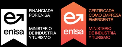 Financiada por ENISA y certificada por ENISA como empresa emergente. Ministerio de Industria y Turismo